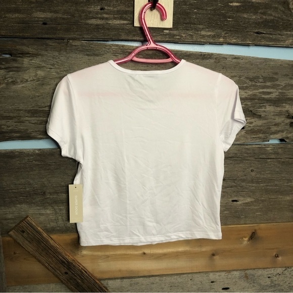 bluenotes Size Med NWT White, Butterfly Baby Tee - Picture 3 of 5